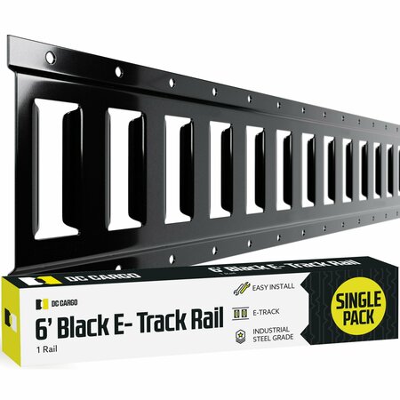 DC CARGO Black Powder-coated Horizontal E-Track Tie-down Rail 6PHET